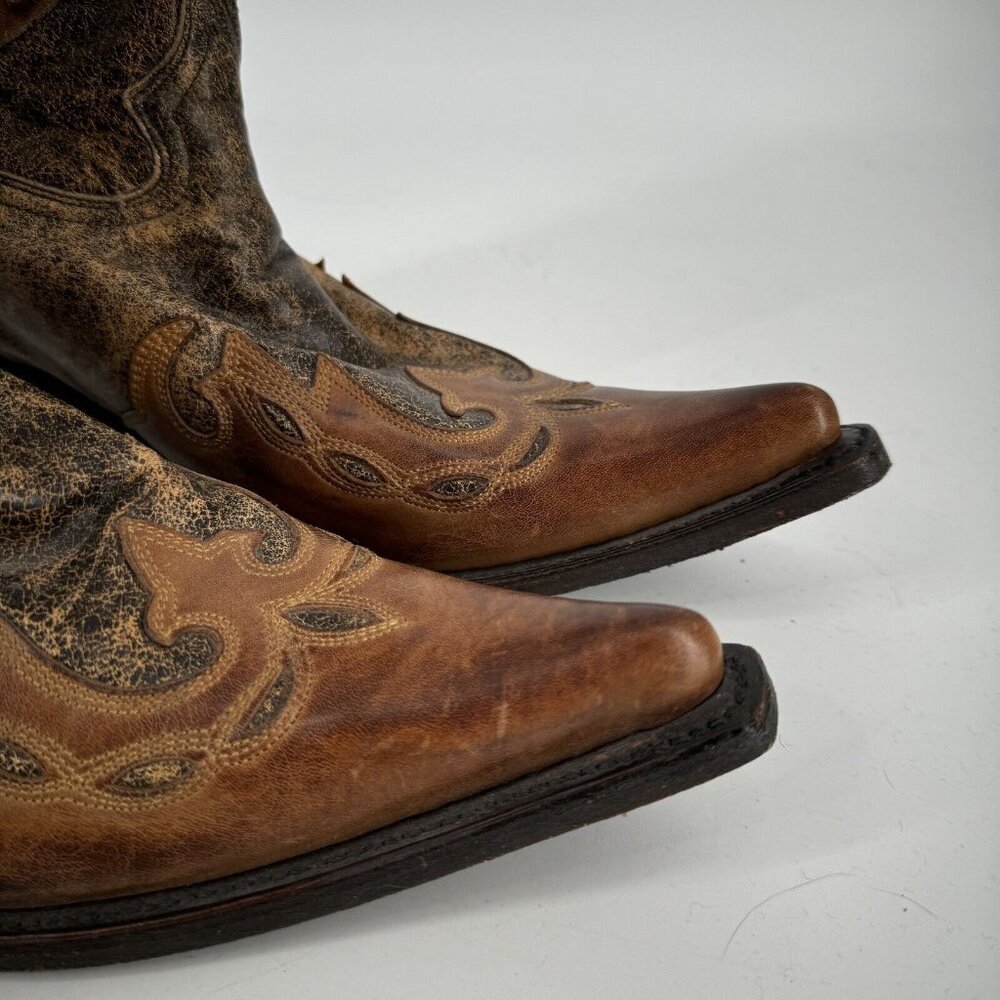Stetson boots womens 11 brown leather fashion wingtip western festival horse - Picture 5 of 8